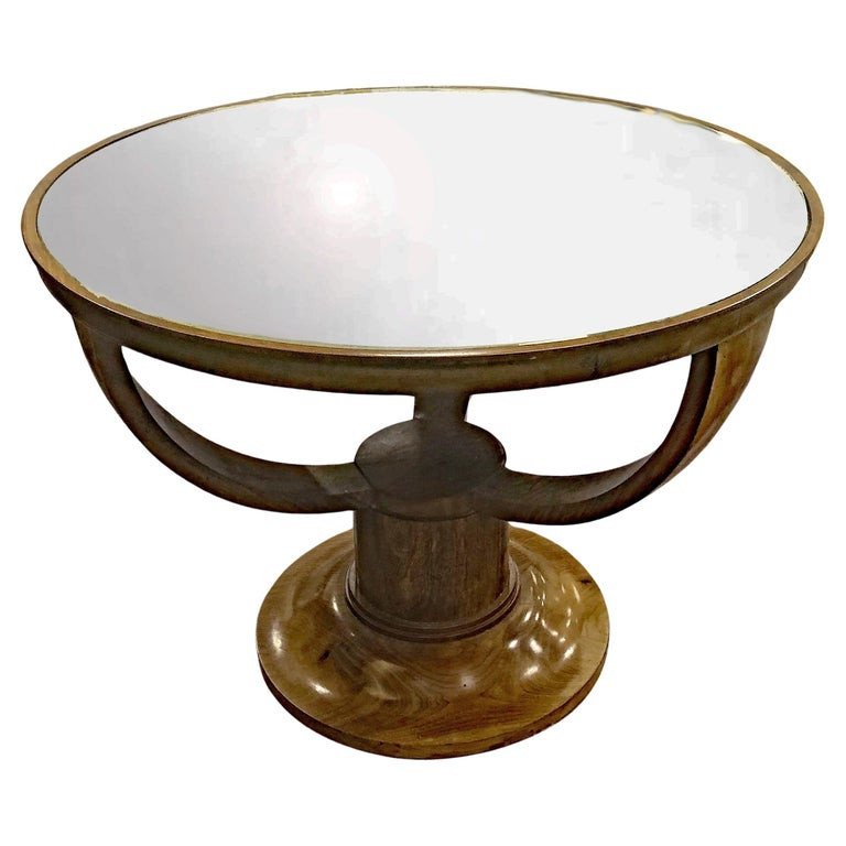 André Arbus, Art Deco Mahogany Pedestal Table; 1938, Original Invoice