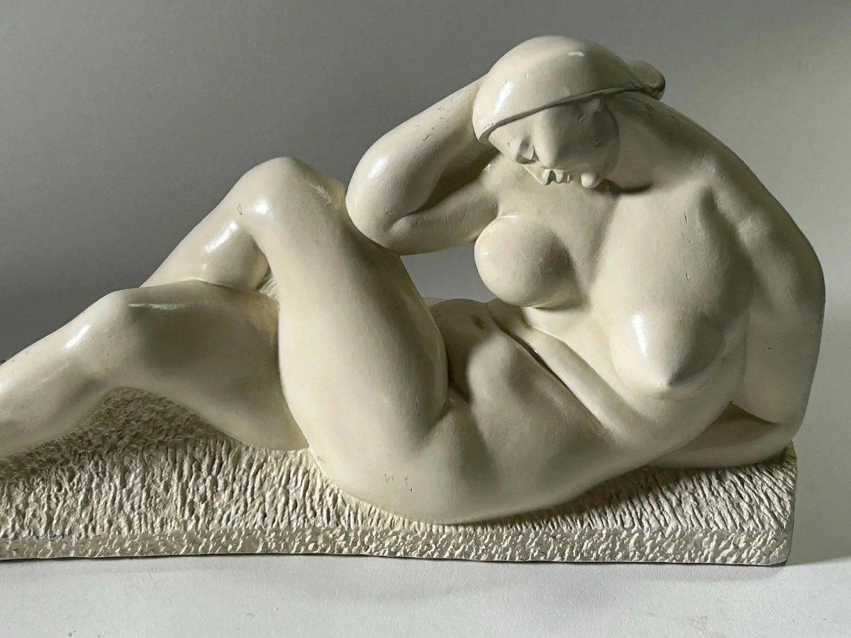 Ivan Mestrovic (1883-1962) After, Pensive Woman Sculptureart Deco In Plaster 1927-photo-4