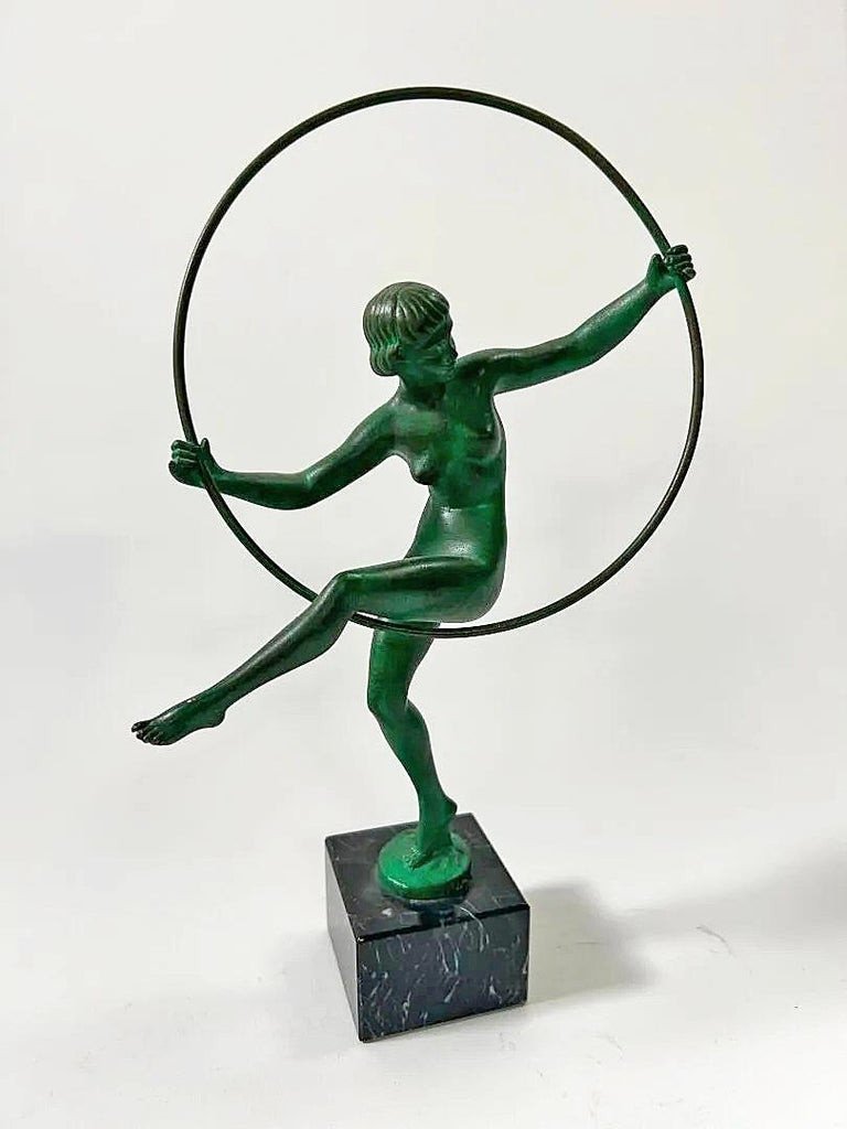 Briand (xxème) Atelier Le Verrier, Sculpture Art Déco En Métal Patiné Circa 1930-photo-1
