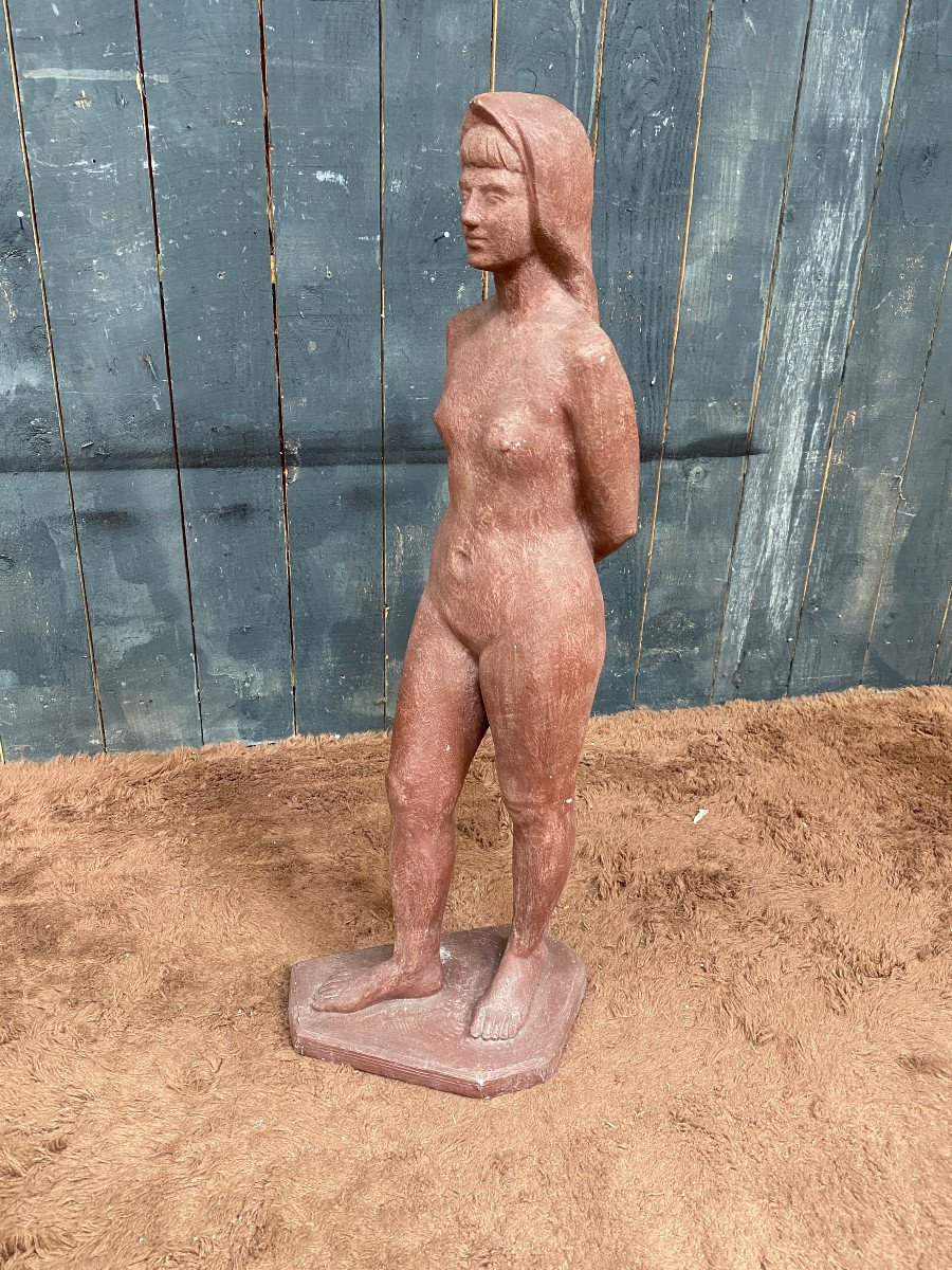Sculpture In White Earth Attributed To Perugini Mario, Circa 1960-photo-7