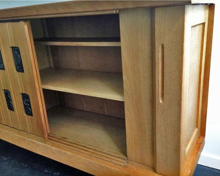 Guillerme Et Chambron, Oak And Ceramic Sideboard, Edition Votre Maison, Circa 1960/1970-photo-2