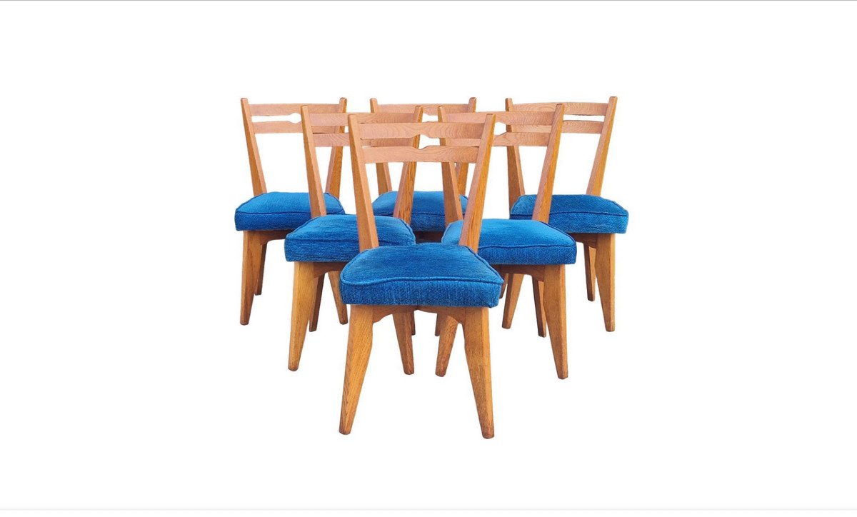 Guillerme Et Chambron , Suite D E 6 Chaises , Edition Votre Maison Circa 1960/1970-photo-3