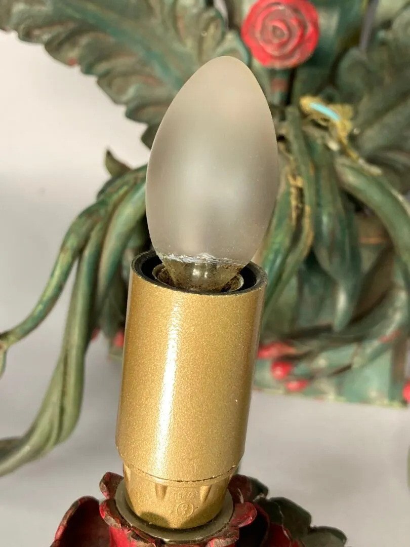 Pair Of Lacquered Metal Wall Lights Circa 1930/1950-photo-1