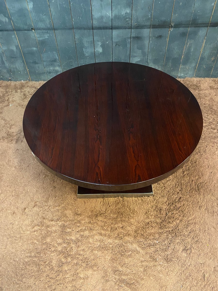 Large Art Deco Gueridon In Varnished Rosewood Circa 1940-photo-3