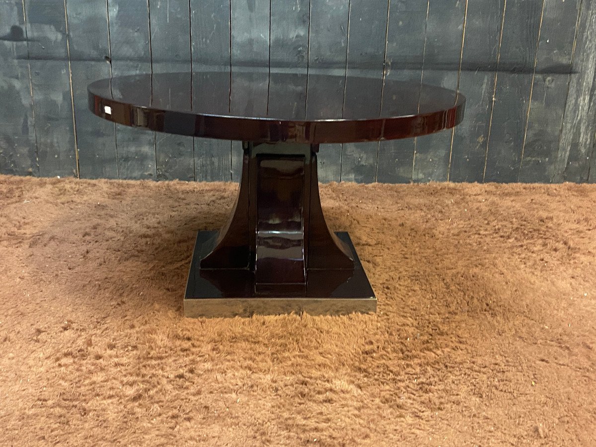 Large Art Deco Gueridon In Varnished Rosewood Circa 1940-photo-1