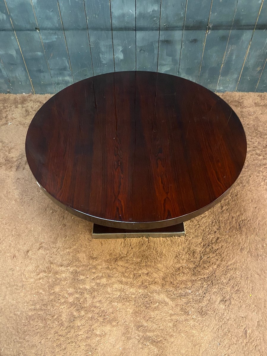 Large Art Deco Gueridon In Varnished Rosewood Circa 1940-photo-2