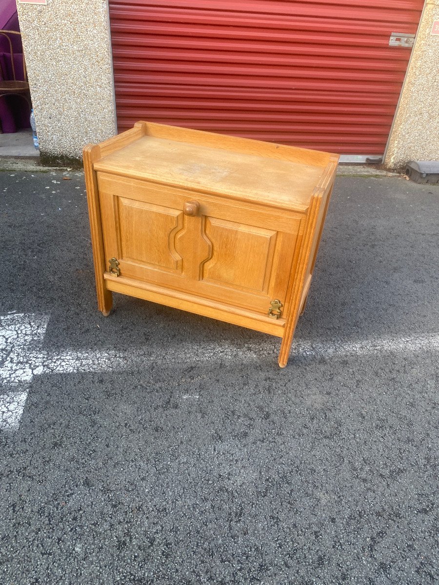 Guillerme Et Chambron, Oak Cabinet "your House Edition Circa 1970-photo-3