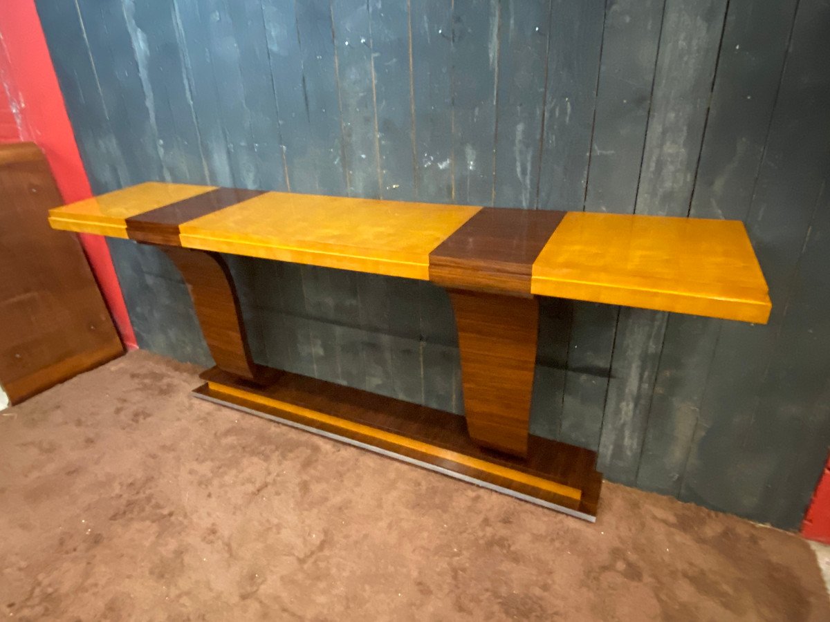 Decoene Freres, Large Art Deco Console Table Fully Restored, Circa 1930-photo-8