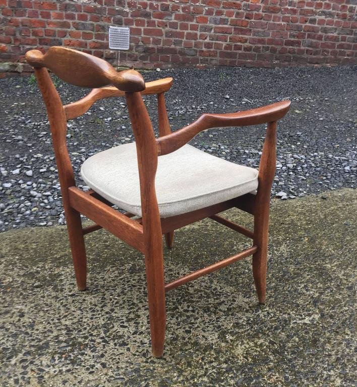 Guillerme Et Chambron, Pair Of "fumay" Armchairs Edition Votre Maison Circa 1970-photo-3
