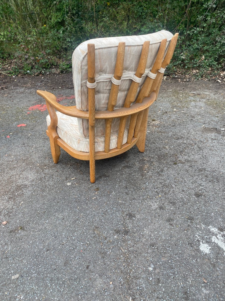 Guillerme Et Chambron , Paire De Fauteuils S En Chêne  , Edition Votre Maison, Circa 1970-photo-3