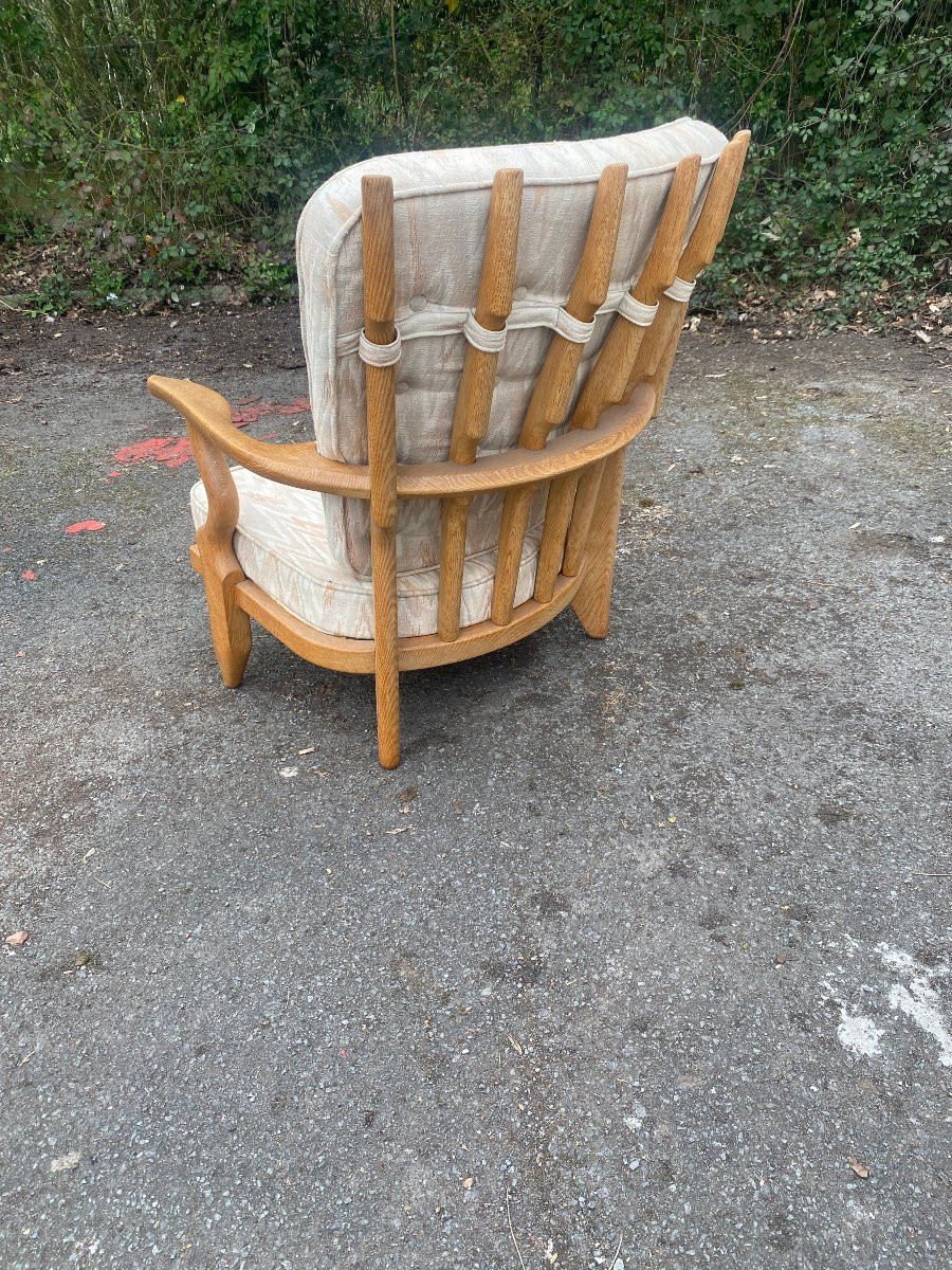 Guillerme Et Chambron , Paire De Fauteuils S En Chêne  , Edition Votre Maison, Circa 1970-photo-3