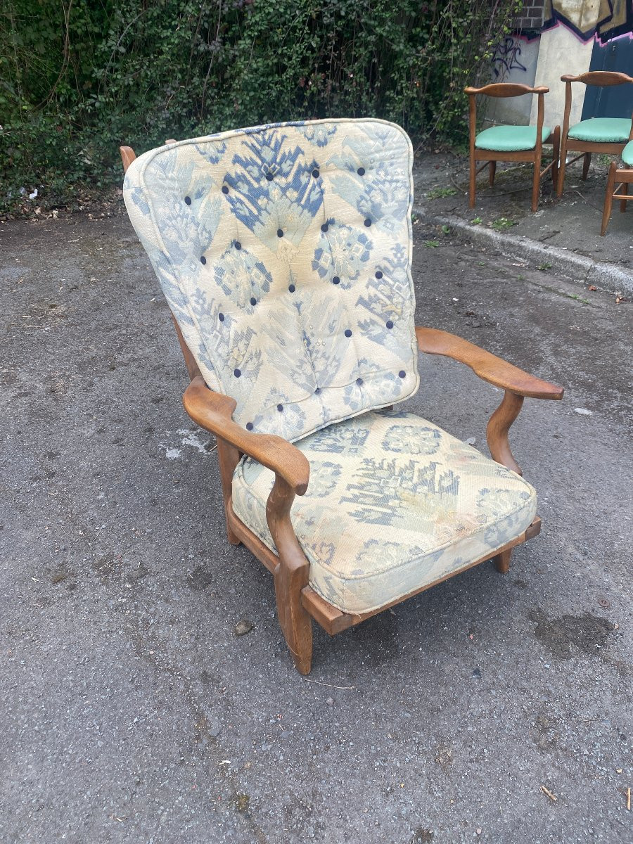 Guillerme Et Chambron , Fauteuil "grand Repos"  , Edition Votre Maison, Circa 1970-photo-1