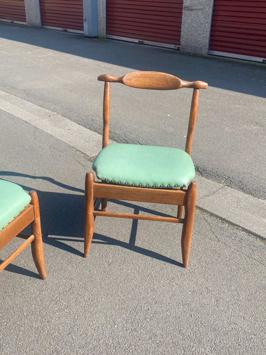 Guillerme Et Chambron, Set Of Six Fumay Chairs. Edition Votre Maison, Circa 1970-photo-2
