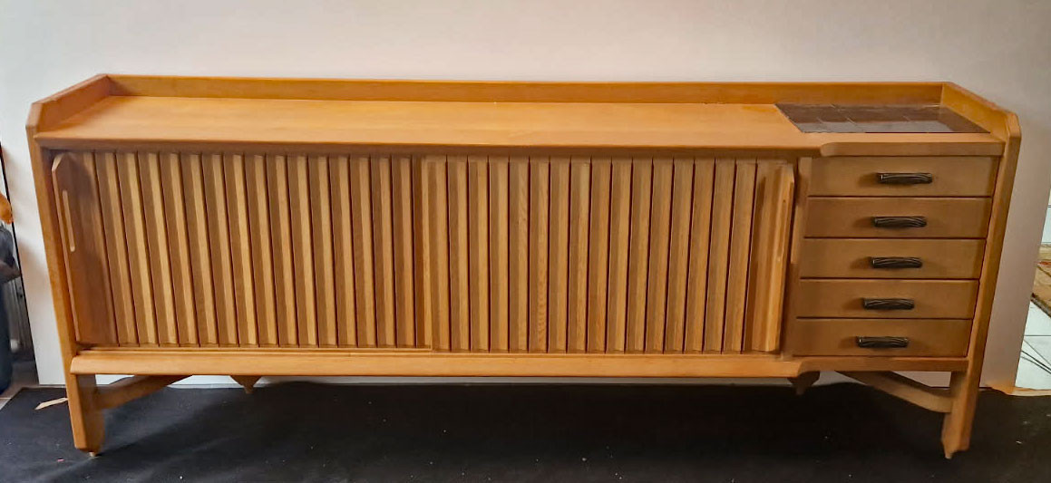 Guillerme Et Chambron, Elegant Saint Veran Sideboard "your House Edition Circa 1970