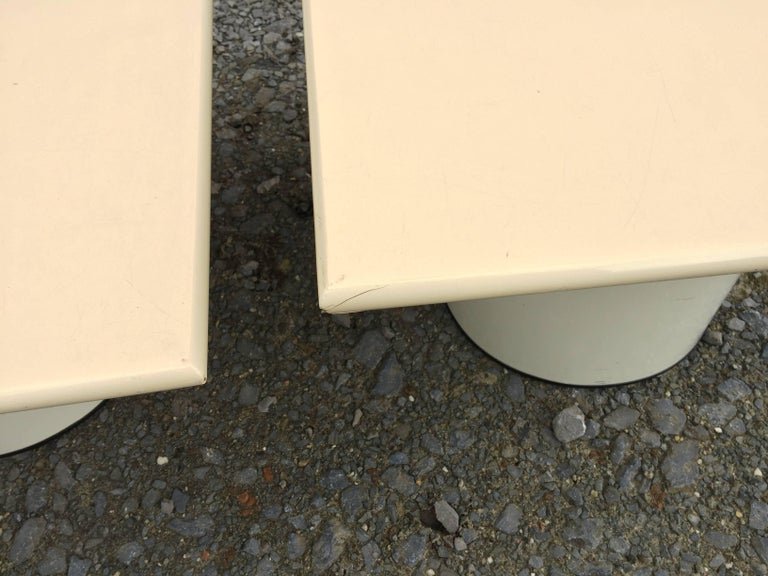 3 Nesting Side Tables, Metal And Lacquered Wood, Pop Design Circa 1960/1970 -photo-4