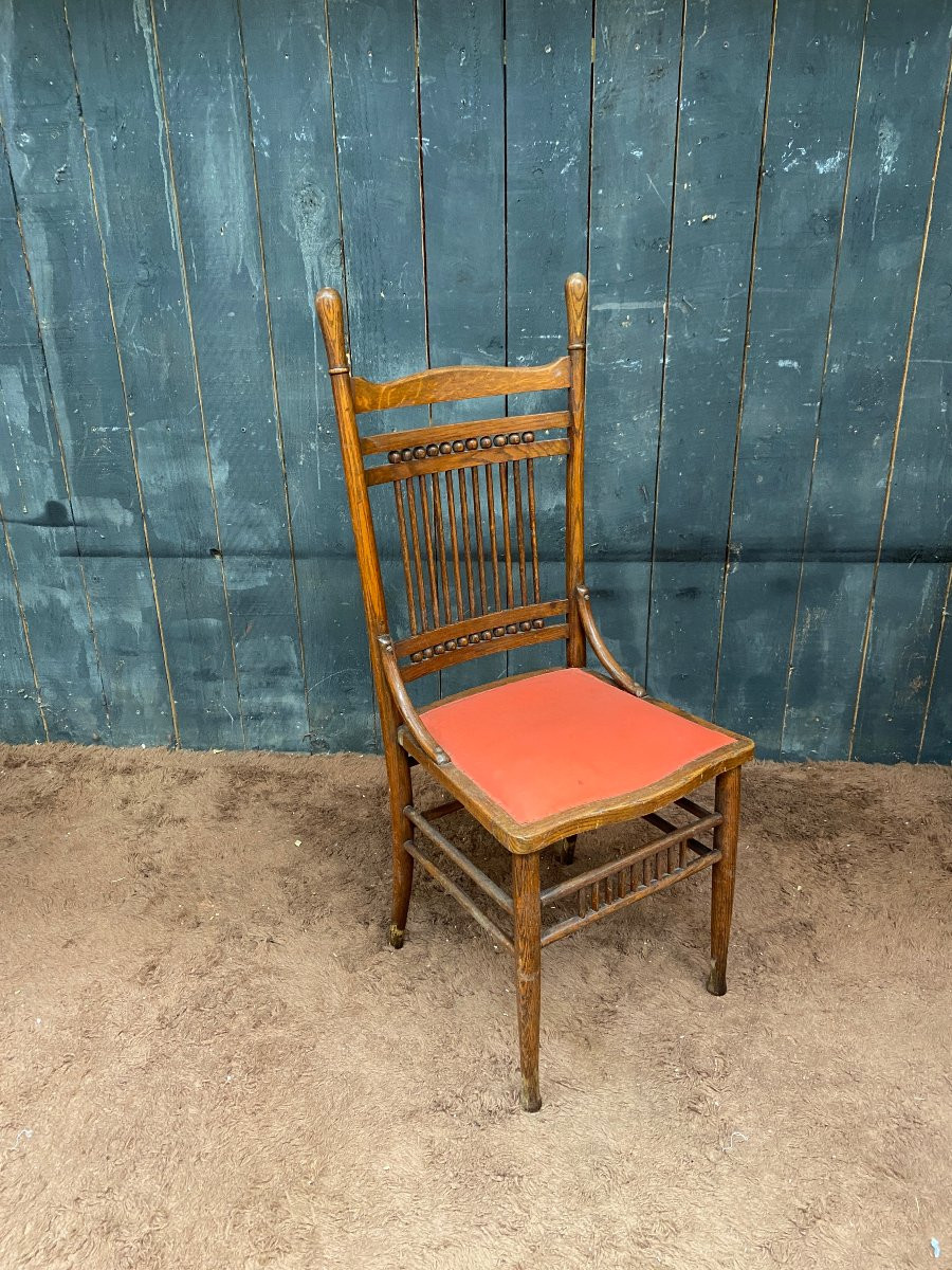 Pair Of Large Oak Chairs, Thonet Type, Austria, 19th Century-photo-3