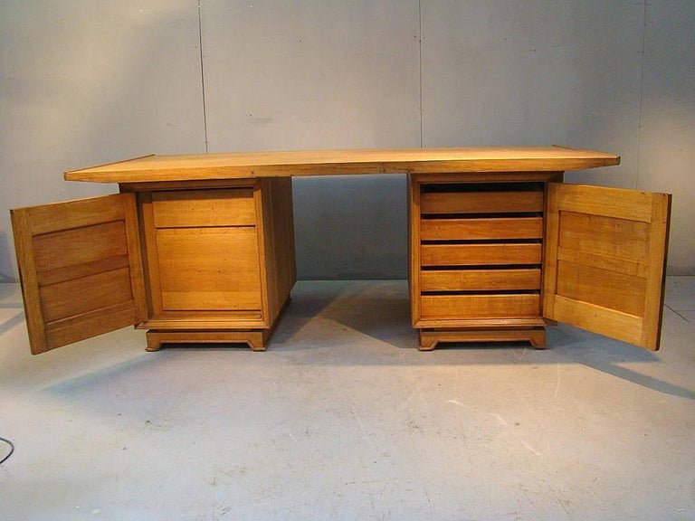 Grand Bureau Art Deco En Chêne, Dans Le Gout De Dominique , Circa 1930/1940-photo-2