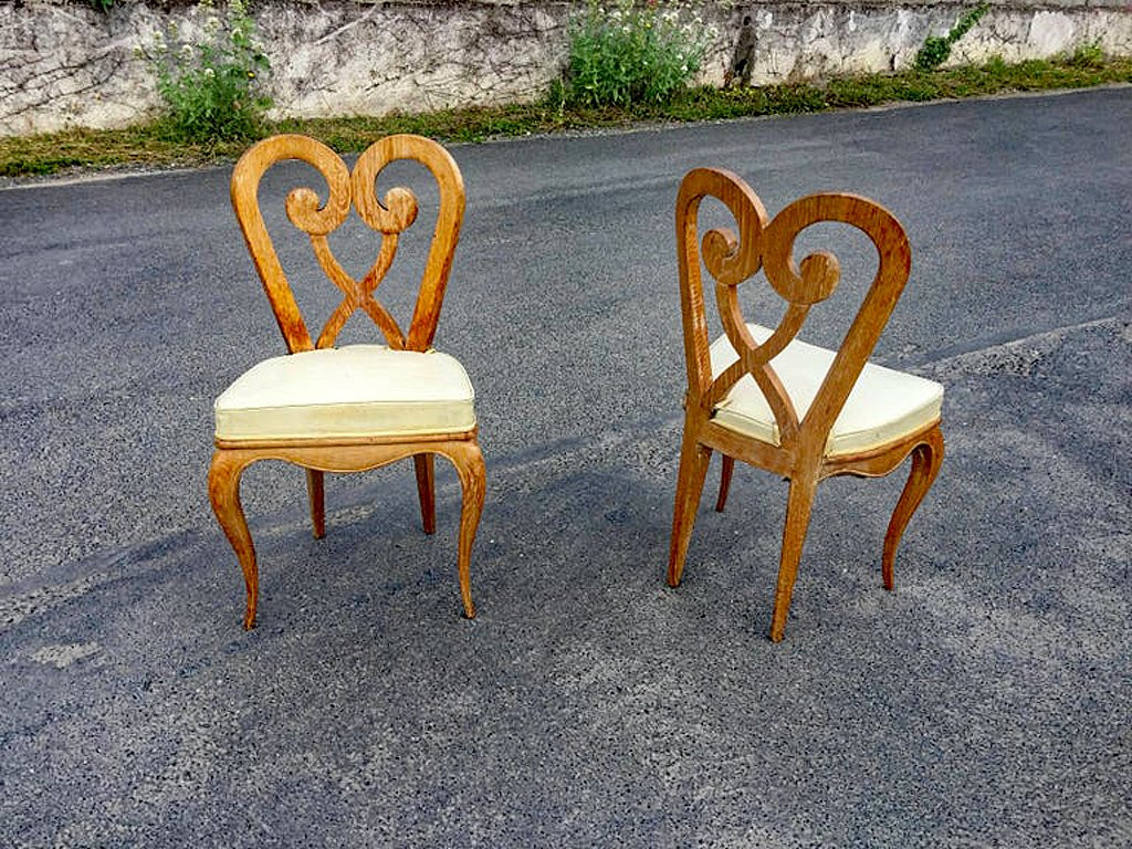 Germaine Darbois-gaudin (decorator, Ocean Liners) Six Art Deco Chairs Circa 1940-photo-3
