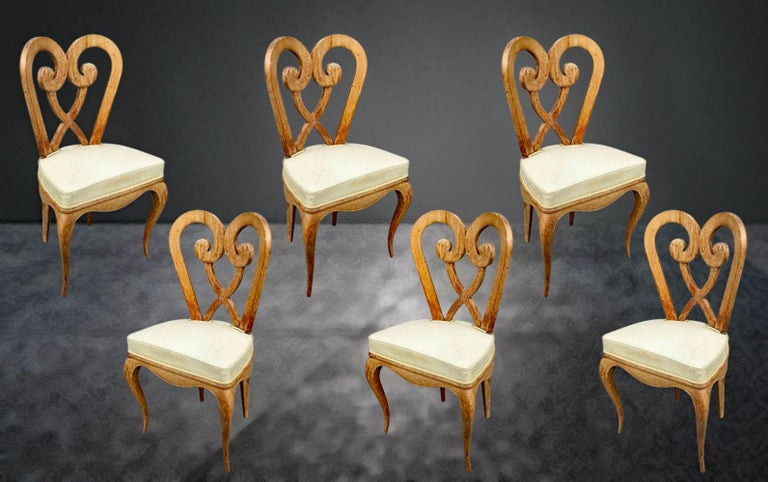 Germaine Darbois-gaudin (decorator, Ocean Liners) Six Art Deco Chairs Circa 1940