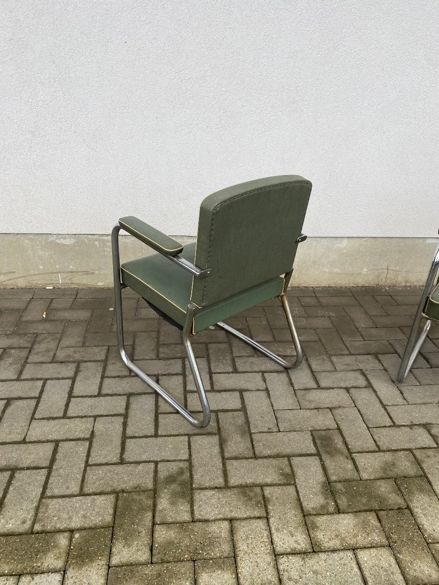 Set Of 9 Art Deco Modernist Armchairs Circa 1930/1950-photo-8