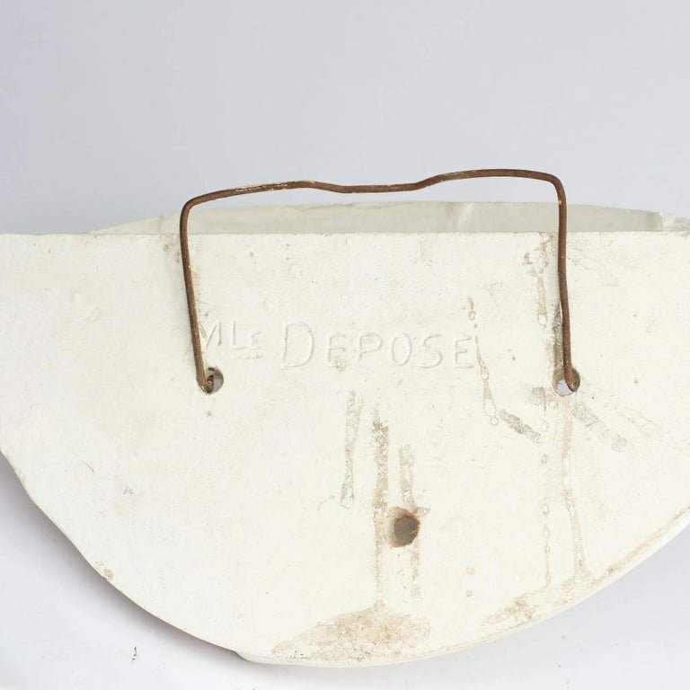 Art Deco Plaster Wall Light With Naiade Decoration Circa 1930-photo-3