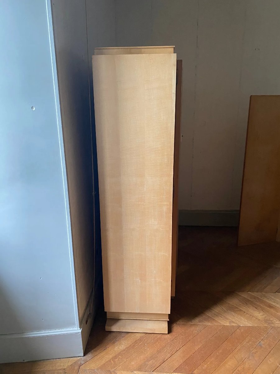 André Arbus (1903-1969) Elegant Art Deco Sycamore Armoire Circa 1930-photo-4