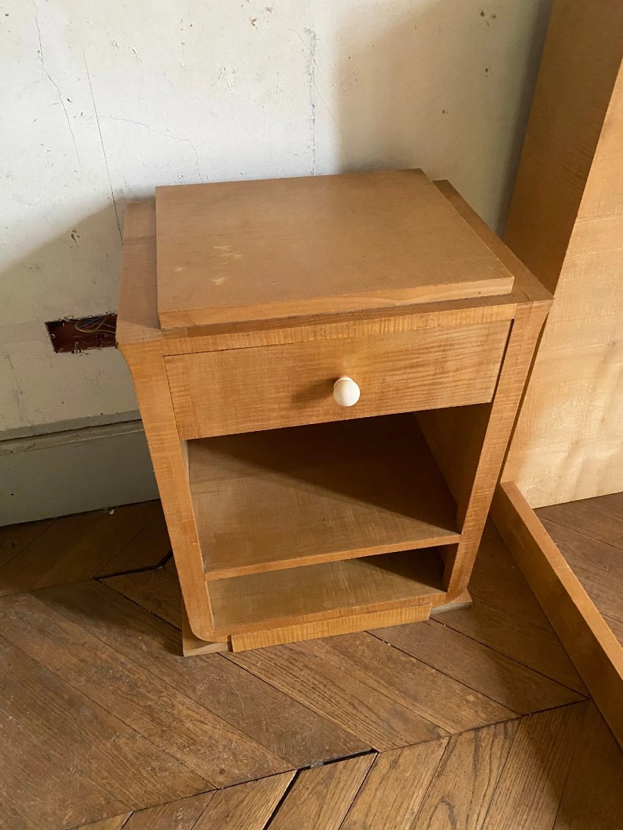 André Arbus (1903-1969) Elegant Art Deco Sycamore Armoire Circa 1930-photo-7