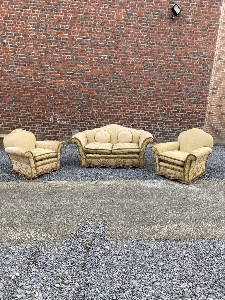 Salon victorien kitch , 1 banquette et deux fauteuils circa 1930/1950 à restaurer-photo-4