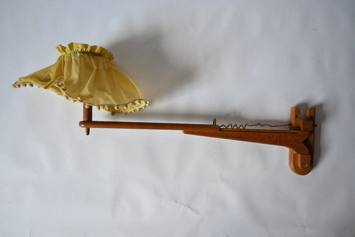 Guillerme Et Chambron, Swivel Wooden Wall Light "your House Edition" Circa 1950/1960-photo-3
