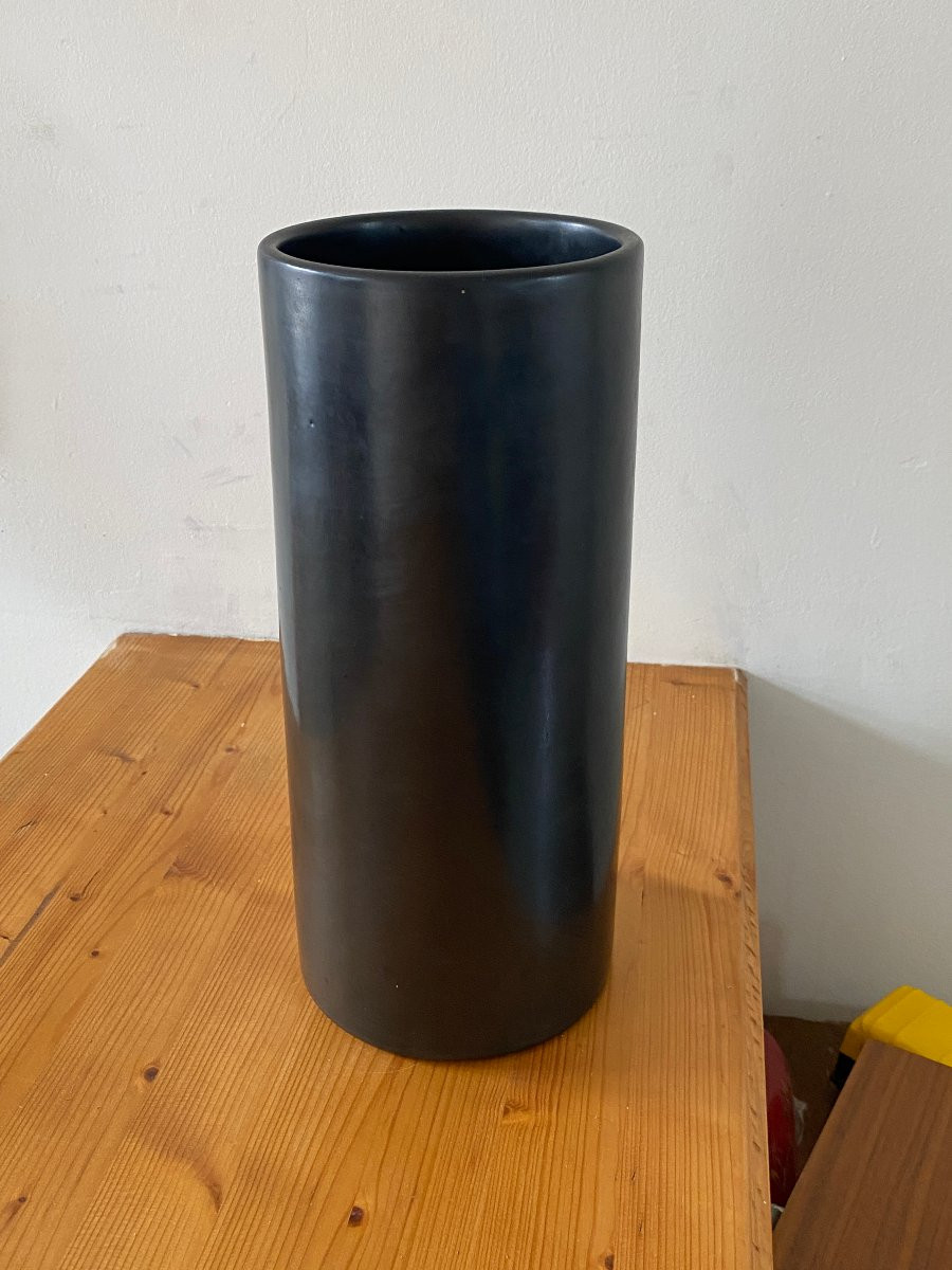 Georges JOUVE (1910-1964) vase rouleau en céramique , signé, parfait état-photo-2