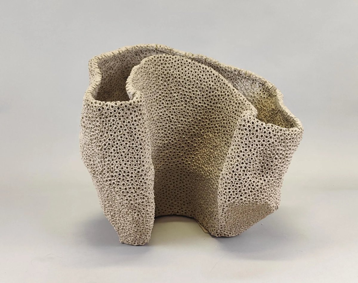 Gilles Caffier (1963) Free-form Ceramic Vase, Signed And Dated-photo-2