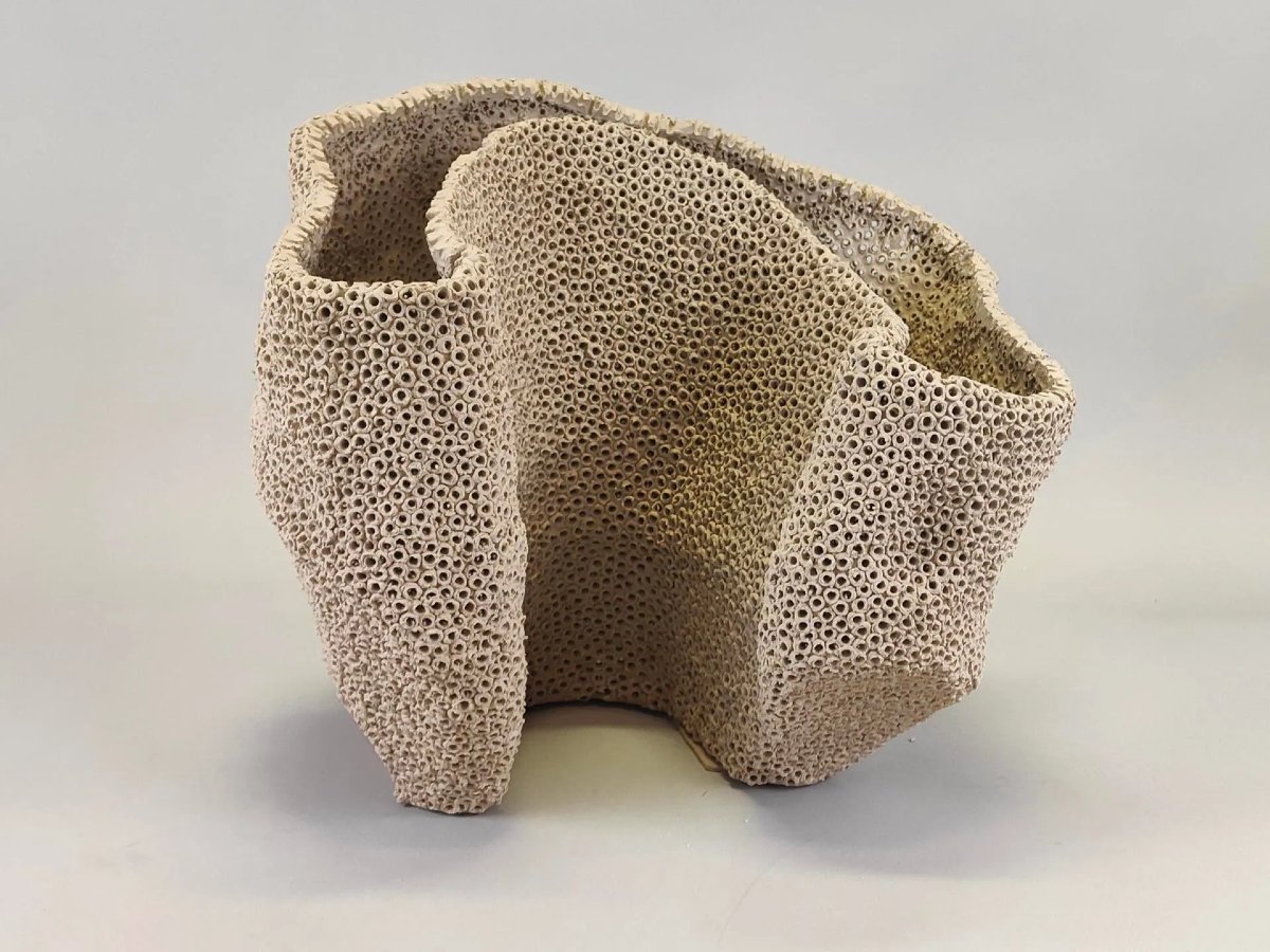 Gilles Caffier (1963) Free-form Ceramic Vase, Signed And Dated-photo-1