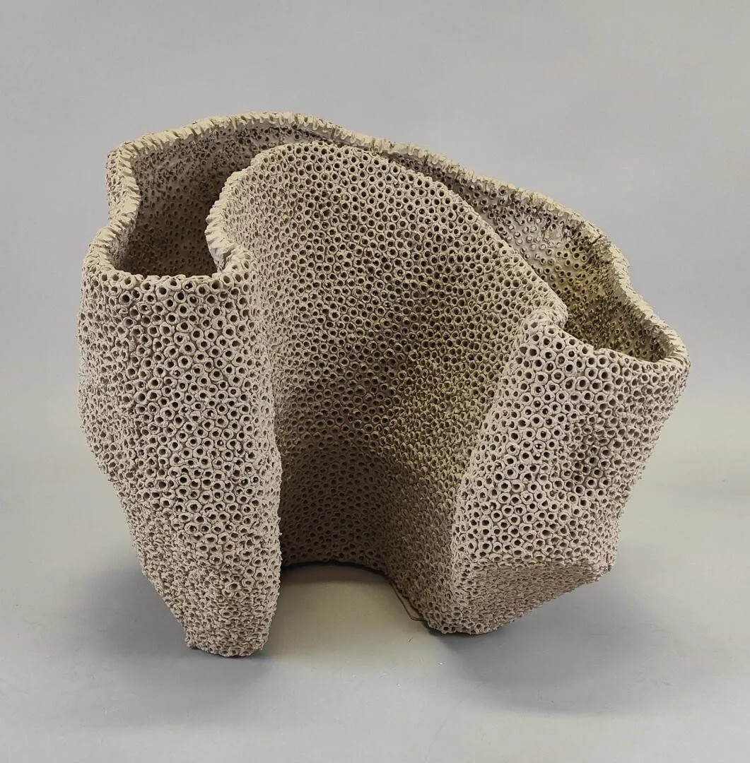 Gilles Caffier (1963) Free-form Ceramic Vase, Signed And Dated