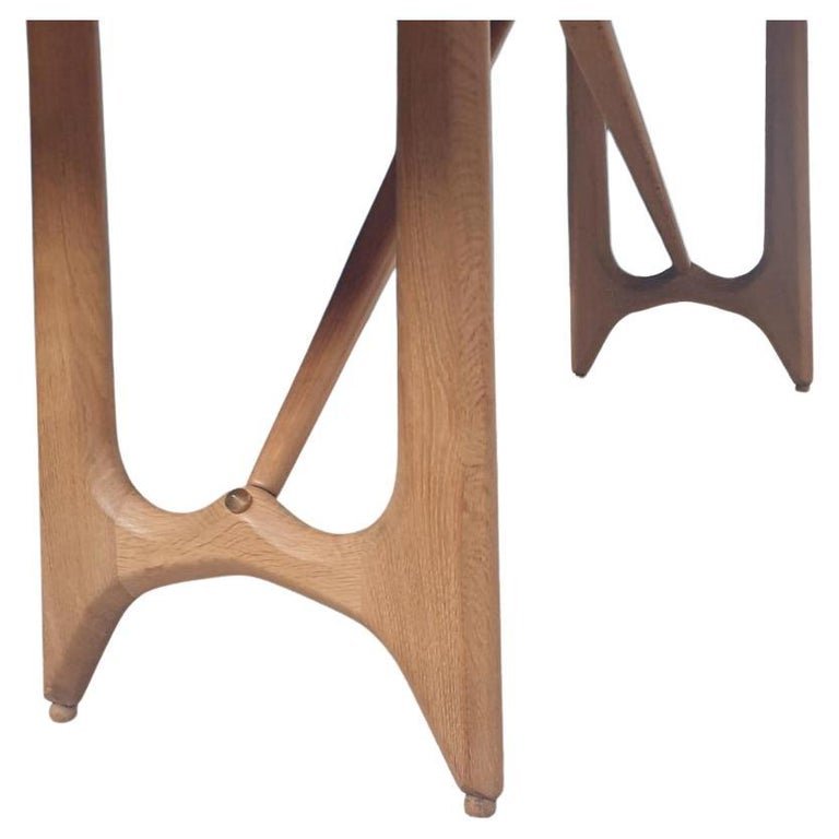 Guillerme et Chambron , table de salle a manger en chêne , Edition Votre Maison circa 1960/1970-photo-3