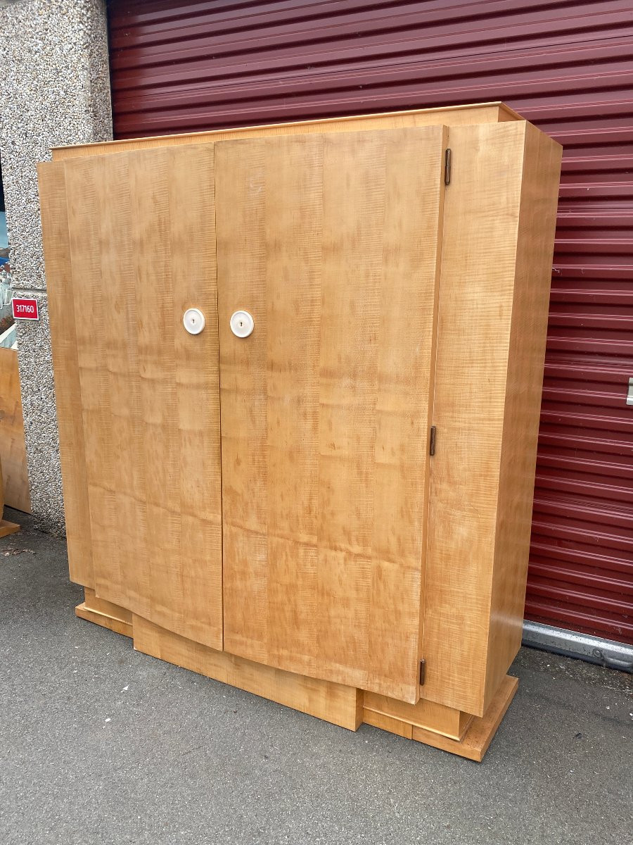 André Arbus (1903-1969) Elegante armoire art deco en sycomore  1935 -photo-4