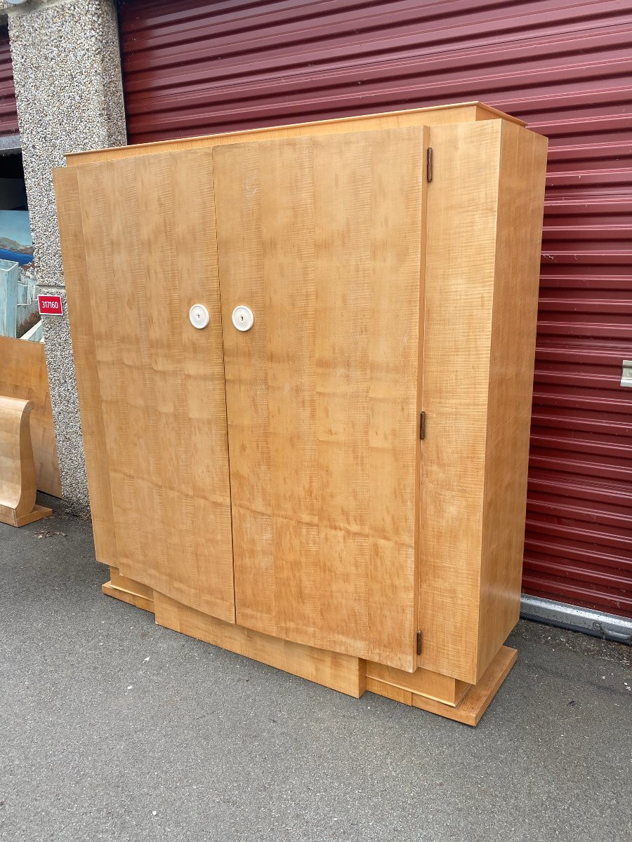 André Arbus (1903-1969) Elegante armoire art deco en sycomore  1935 -photo-5