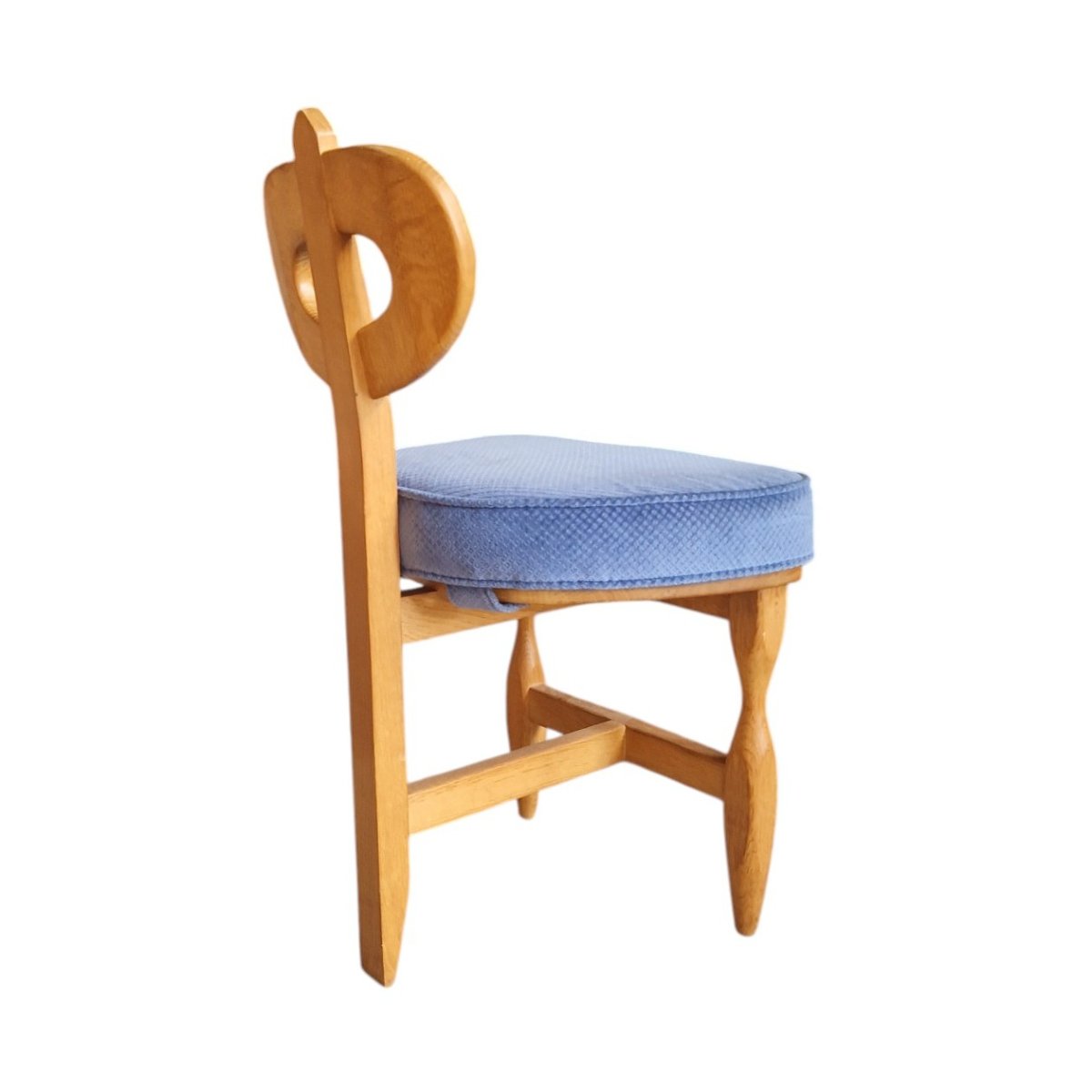 Guillerme Et Chambron, Pair Of Rare Tripod Chairs Circa 1960, Edition Votre Maison -photo-2