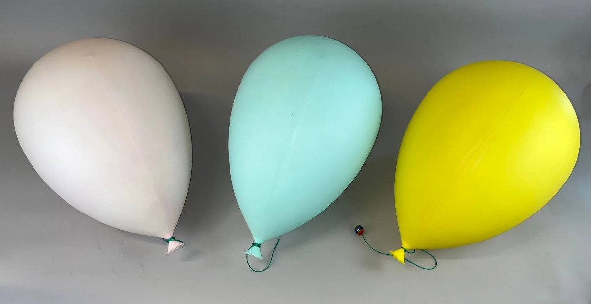 3 appliques  ballon, Bilumen par Yves Chritin, Italie 1975 -photo-2