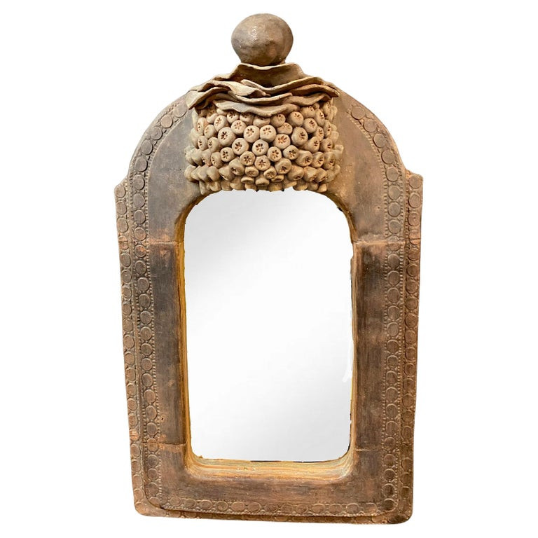 Mirroir organique en terre cuite
