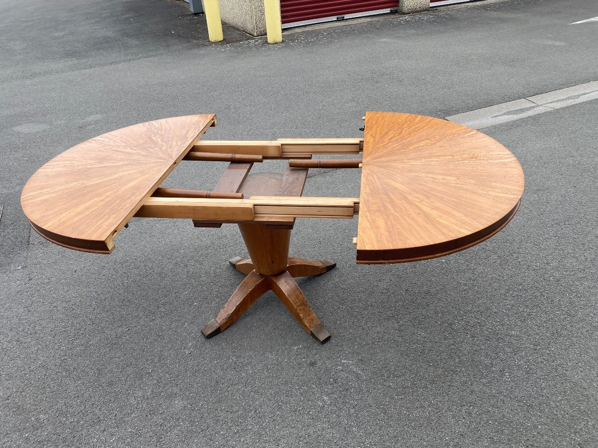 Art Deco Dining Table In Mahogany, Circa 1930, Jules Leleu Style-photo-4