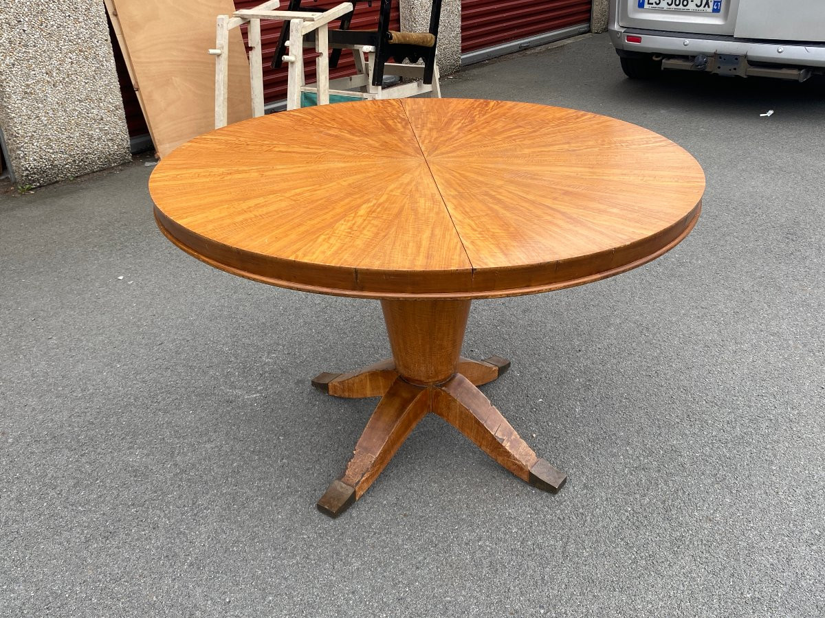 Art Deco Dining Table In Mahogany, Circa 1930, Jules Leleu Style-photo-2