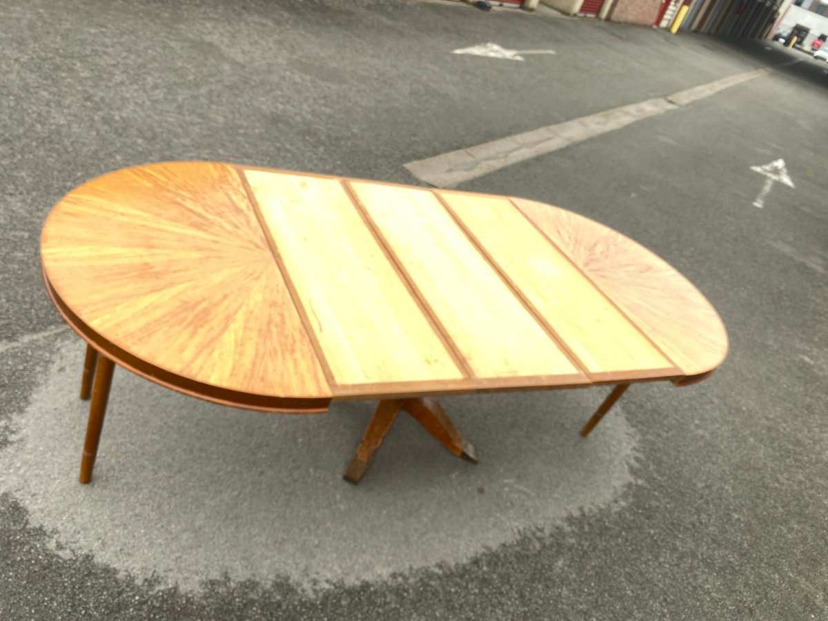 Art Deco Dining Table In Mahogany, Circa 1930, Jules Leleu Style-photo-7