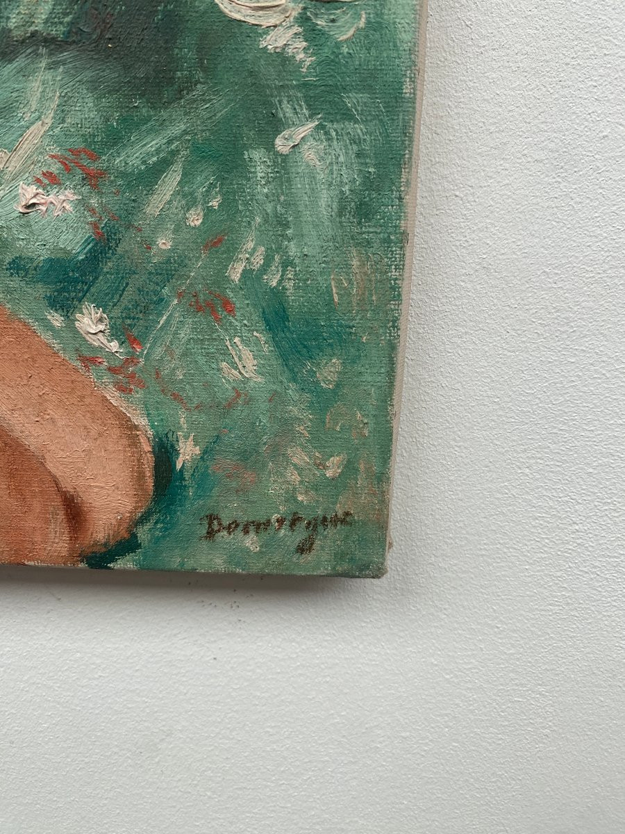 Oil On Canvas Art Deco Style Circa 1950 Bearing A Domergue Signature-photo-3