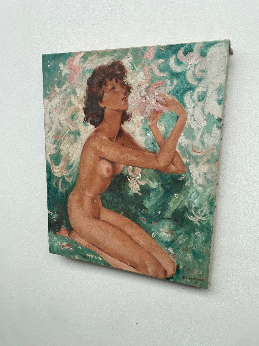 Oil On Canvas Art Deco Style Circa 1950 Bearing A Domergue Signature-photo-4