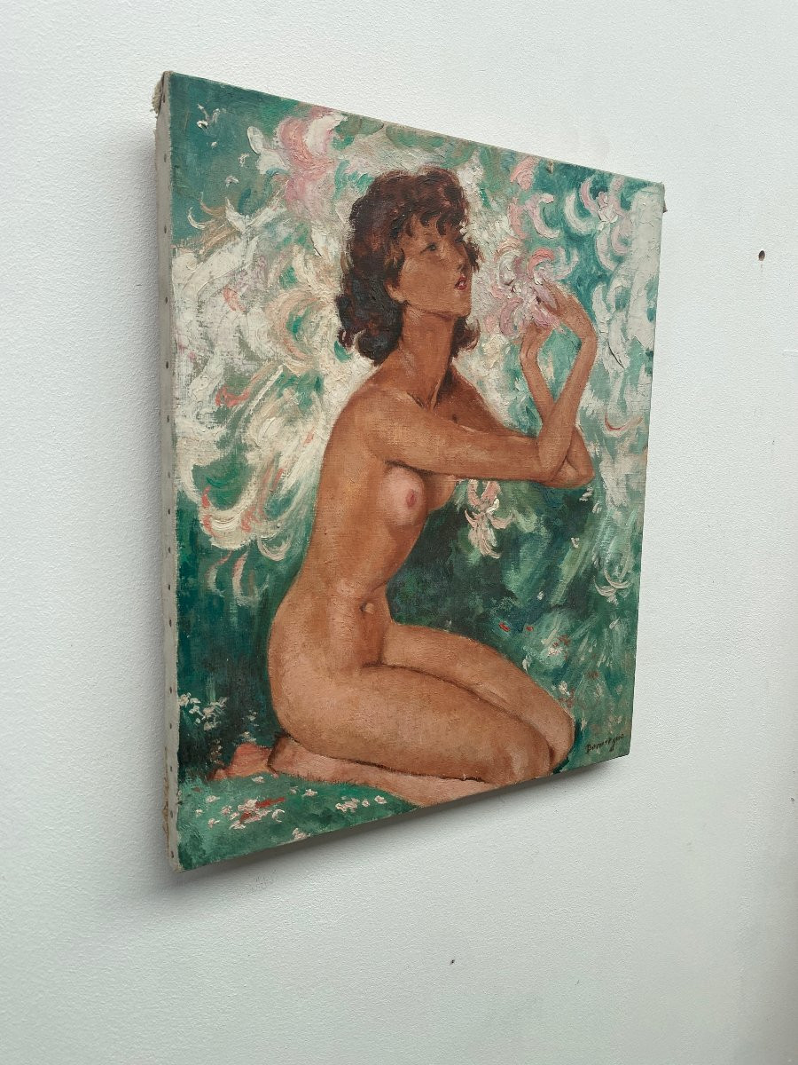 Oil On Canvas Art Deco Style Circa 1950 Bearing A Domergue Signature-photo-1