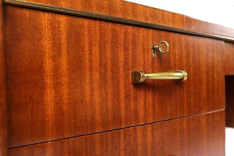 De Coene, Important Art Deco Mahogany Desk Circa 1930/1940-photo-3