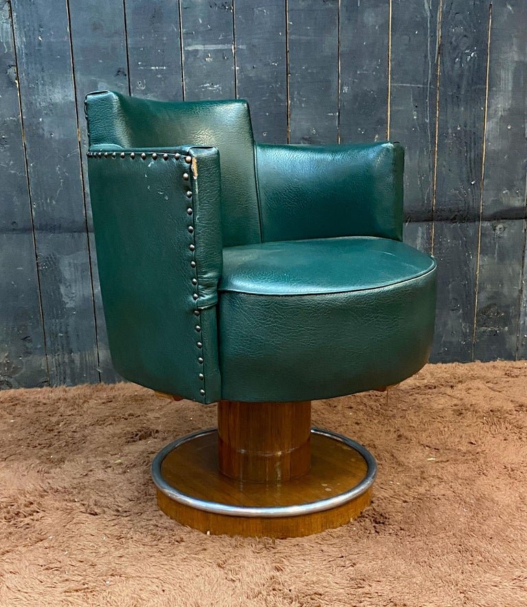 De Coene , fauteuil de bureau art deco en palissandre  circa 1930/1940-photo-3