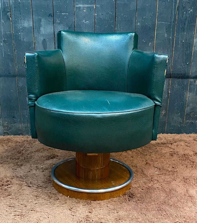 De Coene , fauteuil de bureau art deco en palissandre  circa 1930/1940-photo-4