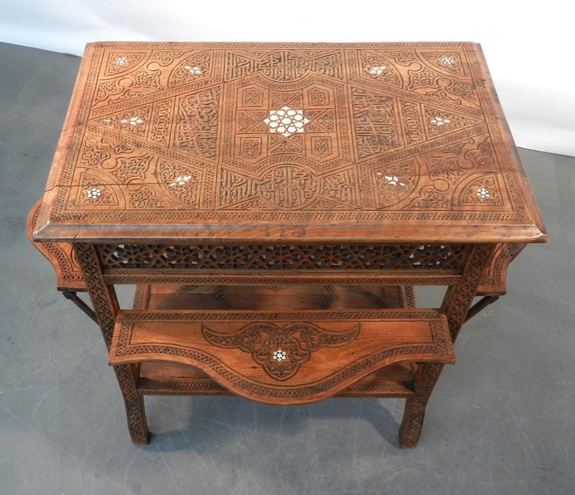 Antique Tea Table, Syria 19th Century, Fully Restored-photo-2