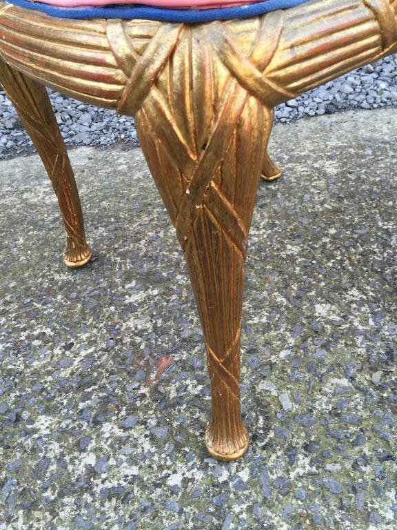 Fauteuil Neo Classique En Bois Doré Vers 1940/1950-photo-1